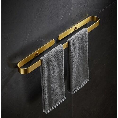 Towel Rack Single-Pole Nordic Hotel Slippers Holder Brush Gold Toilet Towel Hanging Aluminum Towel Pole Hardware Pendant