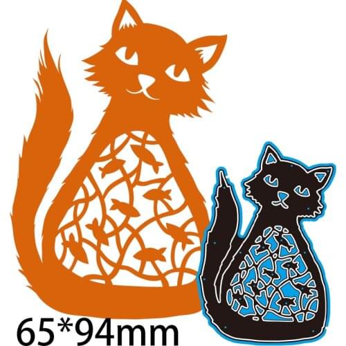 Cutting Dies Cute Cat Stencil Craft for Scrapbook Stamps Dies Embossing Paper Gift Card 65*94mm