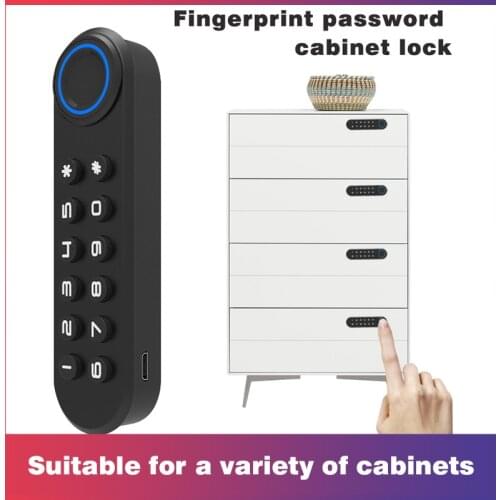 Co-He Smart Drawer Fingerprint Lock With Tuya APP Cabinet Password Lock Electronic Lock Suitable for Office File Cabinets