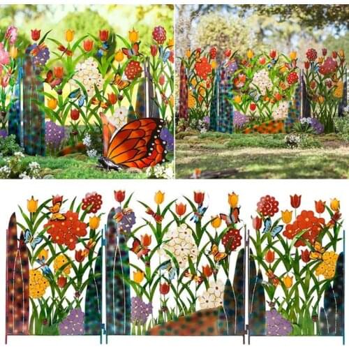 Courtyard Garden Iron Art Fence Flower Bed Garden Ornament Fence Home Decoration Edging Border DIY Lawn Landscape Frame