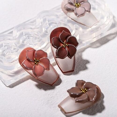 Women 3D Nail Silicone Mold Nail Art Flower Bow Mold Carved Nails Template UV Gel Polish Stamper Girls DIY Manicure Decoration