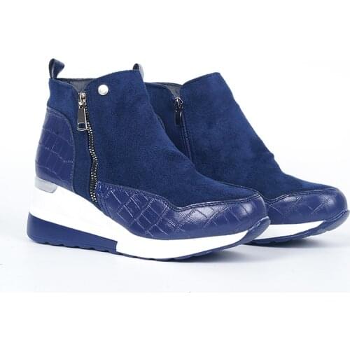 2021 New Women shoes fashion Winter ankle Boots Round Toe Wedges Snow Warm Womens Sneakers Work Non-slip Female Shoes