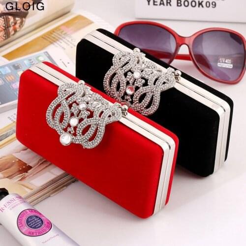 Diamonds Crown Women Evening Bags Party Dinner Chain Shoulder Clutches Rhinestones Wedding Purse Purse