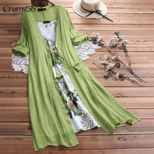 Two-piece Dress Women Vintage Long Dress Suit With Boho Floral Print O-neck Spaghetti Strap Dress Femme Robe Vestidos Mujer