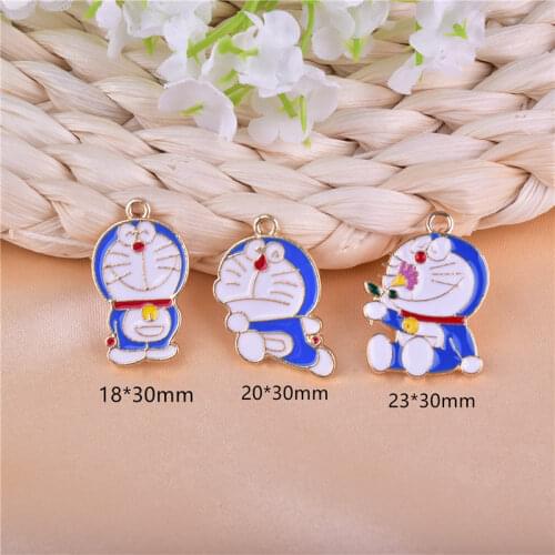 10pcs Cartoon cat LovelyAnimal Metal Charms for diy Earring keychain accessories
