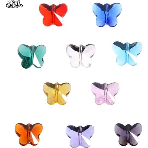 14mm K9 Crystal Butterfly Beads Mixed Colors Accessories Beads For For Jewelry Making DIY Accessories