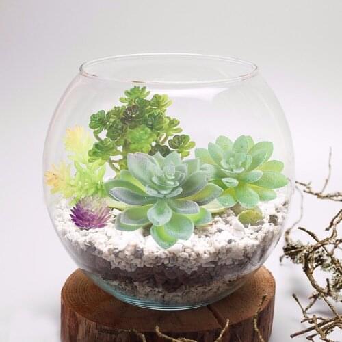 15pcs/set DIY Artificial Succulents Bonsai Plant Fake Succulents Flower Vase FMini Table Decor Garden Tool loral Arrangement