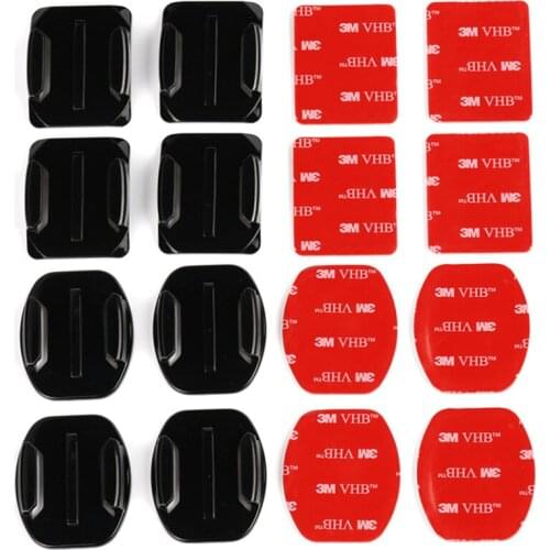 4 pcs Flat Curved Mount 4 pcs Adhesive for GoPro Hero 7 6 5 4 3 Xiaomi yi 4K Lite SJCAM Sj4000 EKEN H9 Action Camera Accessories