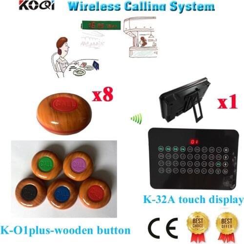 Wireless Waiter Table Waiter Service Call System For Clinic Restaurant Pager Equipment(1 display+8 call button)