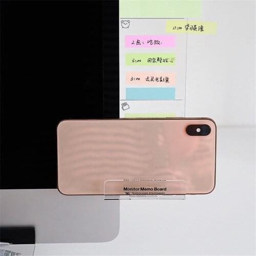 Paste Type Memo Board for Computer Monitor Multifunctional Acrylic Memo Pad Desktop Organizer Office Supplies Accessories