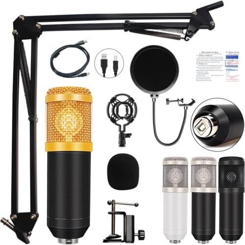 BM800 USB Condenser Microphone Kits for Karaoke Computer Microphone for Sound Studio Recording BM 800 PC Microfone Gamer