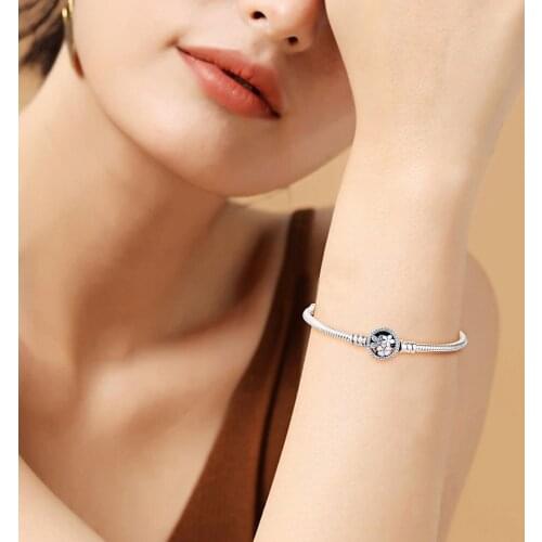 Charms Bracelet Real 925 Sterling Silver Poetic Blooms Clasp Bracelets Fit Charms Beads DIY for Women Gift Fine Jewelry BB035