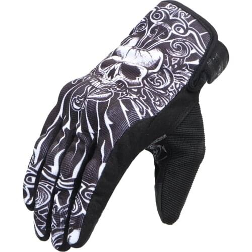 Skull Motorcycle Gloves Moto Motocross Breathable Full Finger Gloves Racing Riding Touch Screen Motorbike Gloves Protective Gear