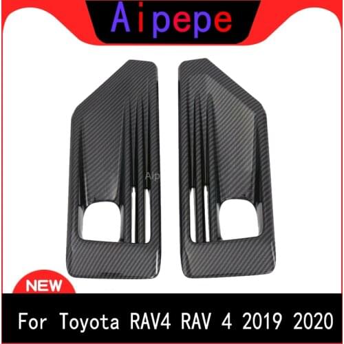 For Toyota RAV4 RAV 4 Adventure 2019 2020 ABS Chrome Carbon Fiber Front Foglight Fog Light Cover Trim Accessories Car Styling