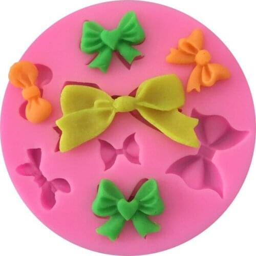 Bow Mold Silicone Mold Cake Chocolate Handmade Soap Mold Silicone Soft Pottery Three Dimensional Sugar Silicon Moulds