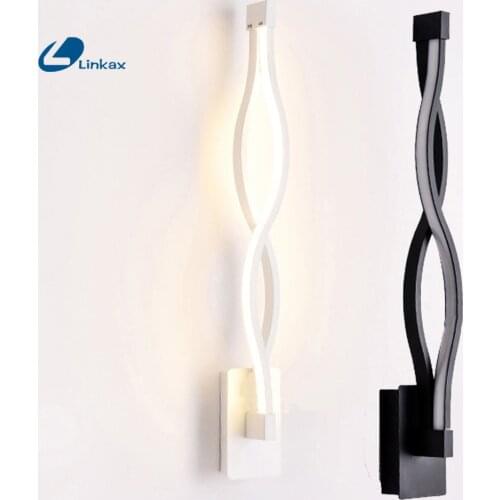 3W Curve LED Wall Lamp Minimalist Room Wall Light Art Wall Lamps Warm White/White/3 Color Lighting Light For Bedroom Living Room