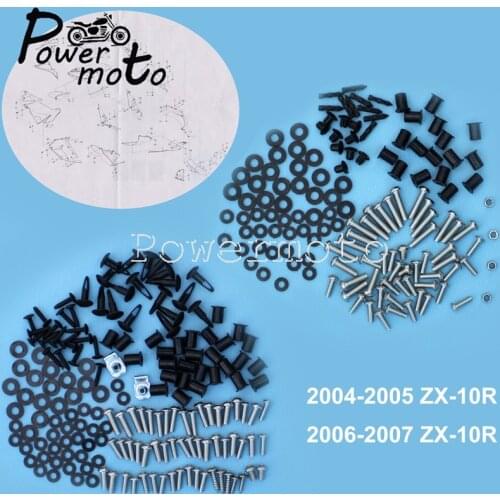 2004 2005 2006 2007 Complete Fairing Mount Bolts Kit Bodywork Windshield Panel Install Screw Well Nut For Kawasaki ZX-10R ZX10R