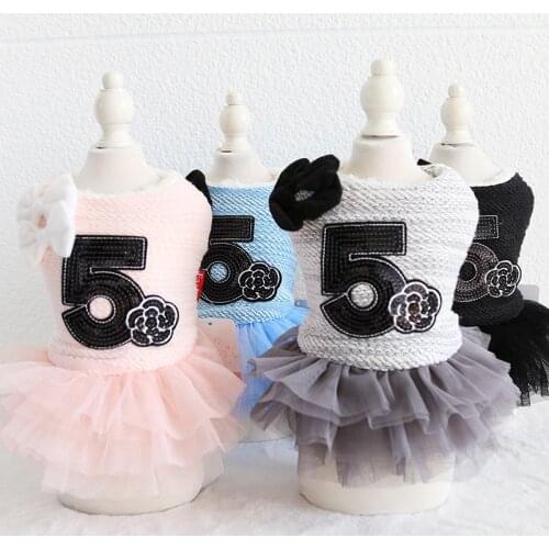 Fashion Wedding Party Girl Pet Dresses Winter Warm Thick Coat Bow Female Yorkshire Chihuahuwa Autumn Winter Clothing For Cat Dog