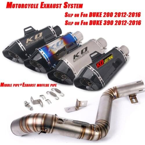 Motorcycle Exhaust System 51mm Middle Tube Connect Tail Vent Muffler Pipe DB Killer Set For Duke390 200 2012 2013 2014 2015 2016