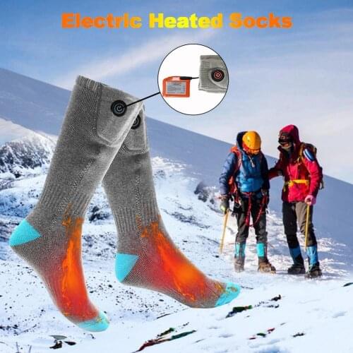 Men Women Winter Warm USB Electric Heated Socks 4400mAh Battery Powered Keeping Heated Socks For Riding Skiing Hunting Hiking