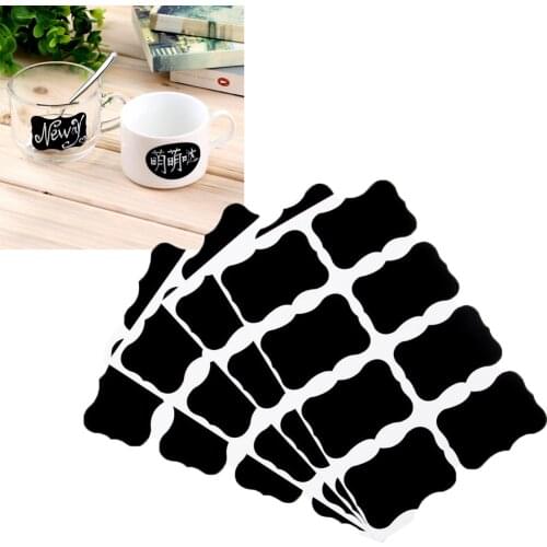 36pcs/Lot Glass Jar Bottle Sticker Labels Home Kitchen Jars Stickers Chalkboard Blackboard Shape Tag Home Bottle Sticker