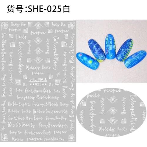 NEWEST she-25 gold black white JAPAN DESIGNS CROSS 3d nail art stickers decal template diy nail tool decorations