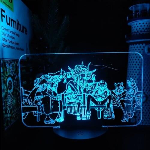 One Piece Tobiroppo 3D Night Light Anime Figure LED Lamp Manga Luminaria Sunset Lamp Home Decoration Lighting Kawaii Room Decor