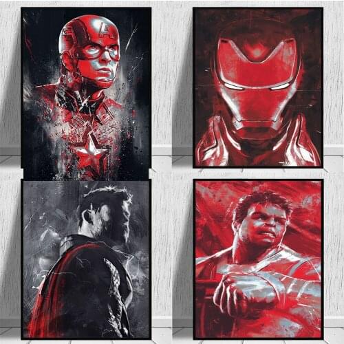 Marvel Avengers Endgame Pantheon Minimalist Posters and Prints Captain America Canvas Paintings on the Wall Art Pictures Decor