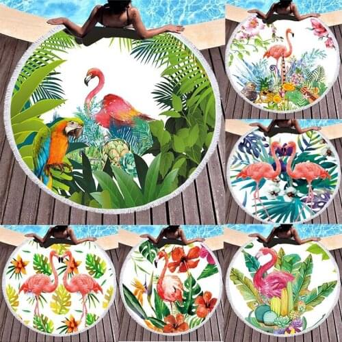 Flamingo Sea beach towel Pareo beach Fringed beach towel Round beach towel Beach cover up Microfiber towel Large beach towel spa