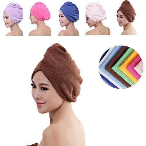 Microfiber Bath towel Hair Hat Turban Dry Quick Drying soft shower cap hat for lady man Turban Head Wrap Bathing Tools