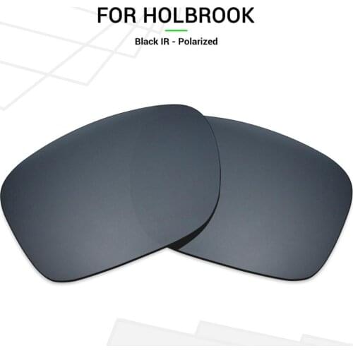 Mryok Anti-Scratch POLARIZED Replacement Lenses for-Oakley Holbrook Sunglasses Black IR