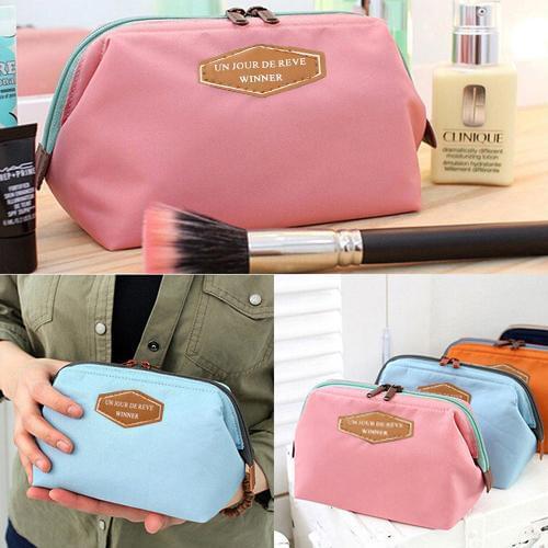 Portable Cosmetic Organizer Beauty Travel Makeup Zipper Bag Case Toiletry Pouch Zipper Closure, Cosmetic Bag, Inner Pocket Cosme