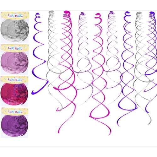 6pcs/pack Baby Shower Boy Ceiling Hanging Swirl Decoration Metallic for Wedding Christmas Halloween Birthday Party Decoration