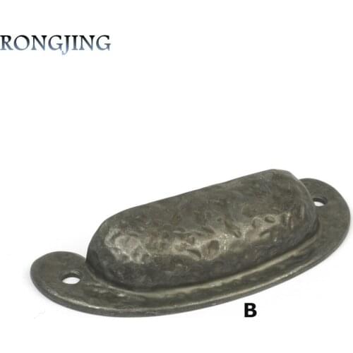 Anitque Kitchen Cabinet Drawer Knobs Vintage Cupboard Closet Dresser Drawer Shell Handles Wine Box Puls Old Tin Furniture Handle