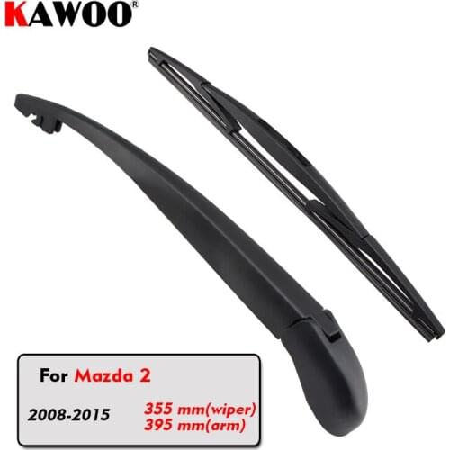 KAWOO Auto Car Rear Wiper Blade Rubber Back Window Wiper Arm For Mazda 2 355mm Hatchback 2008 2009 2010 2011 2012 2013 2014 2015
