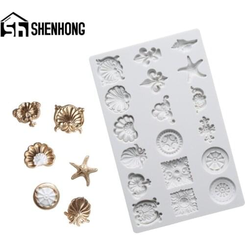 SHENHONG Emboss Paste Silicone Fondant Cake Mold Pastry Decorating Tools Retro Relief Sugarcraft Dessert Baking Mould