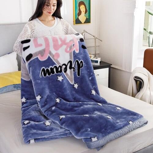 Super Soft Fluffy Warm Bedspread Throw Sofa Blankets Thickened Double-Covered Winter Warm Raschel Bed Throw Blankets