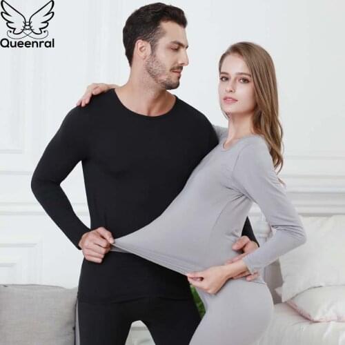Queenral Thermal Underwear For Women/Men Winter Clothing Long Johns Plus Size 2XL 3XL 4XL 5XL 6XL Warm Thermal Underwear Set