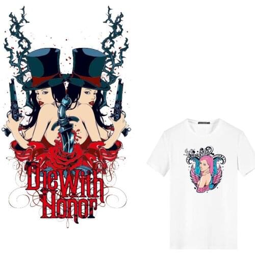 Iron on Patches Sexy Girl Patch for Clothing Sticker DIY Tops Backpack Badges Thermo Transfer for Clothes t-shirt jeans decor E