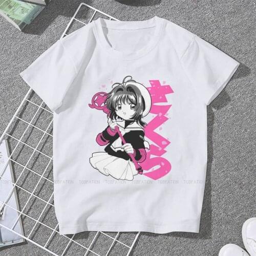 Sakura Bloom Female Shirts Card Captor Sakura Anime Large Vintage Women Top Harajuku Casual Feminine Blusas