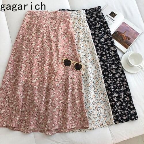 Gagarich Woman Skirt 2021 Summer New Korean Ins Fashion Temperament Gentle Vintage Floral Slim Versatile High Waist Female Skirt