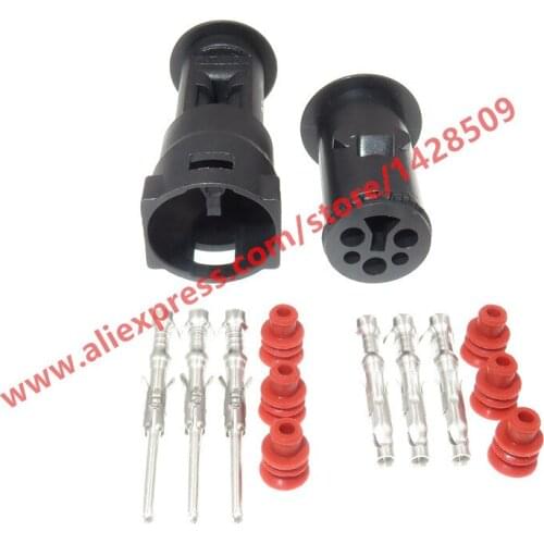 5 Sets 3 Pin Female And Male Waterproof Plug 1.5mm Automotive Sealed Connector For Cars