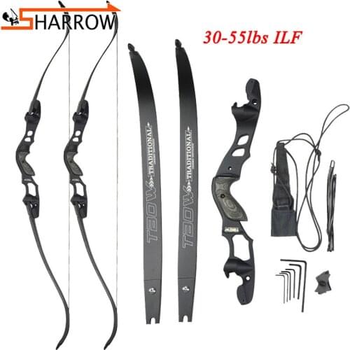 1set 63" Recurve Bow 30-55lbs ILF Bow Limbs American Hunting Bows Aluminum Alloy Handle For Arrow Archery Training Competition