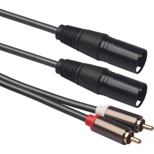 1pc 1.5m 4.9ft 5mm Dual XLR Male to Dual RCA Male Plug Audio Signal Patch Cable/Dual XLR Female to Dual RCA Male Audio Cable