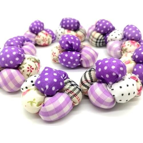 10pc Handmade 3D Cotton Fabric Flowers Hair Pins Craft DIY Supplies Clothing Dress Accessories Sewing Supplies