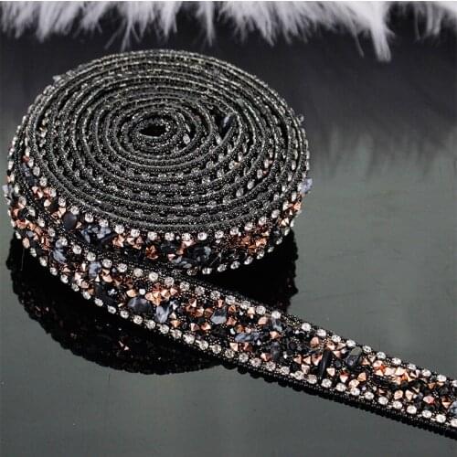 1Yd/lot 1.8cm wide Hot drilling chain clothing shoulder strap belt dress wedding accessories clothing beaded lace A159