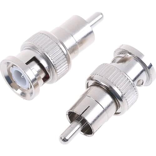2 Pcs/lot BNC Male To RCA Male Coax Connector Adapter Cable Coupler For Cctv Camera Wholesale