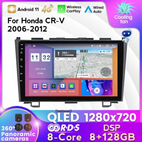 MEKEDE 9 inch 4G RAM+64G ROM 4G LTE Android 10.0 HD IPS 2.5D Car Radio Multimedia For HONDA CRV 2007 carplay WIFI bluetooth FM