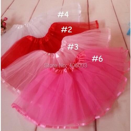 White pink red baby summer 2layer tulle skirts kids ballet tutu skirt