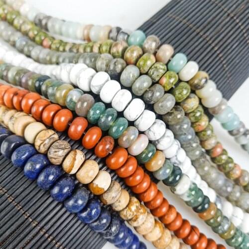 5X8MM 35-37Pcs/String Natural stone Beads Spacer Round Flat Beads DIY Jewelry Making Bracelets fashion Beads